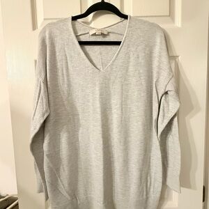 LOFT maternity Light Gray V-Neck Sweater